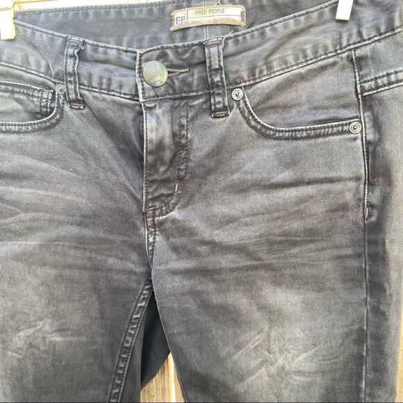 Free People Sueded Sateen Zipper Back Skinny Jeans size 25 - Picture 12 of 13